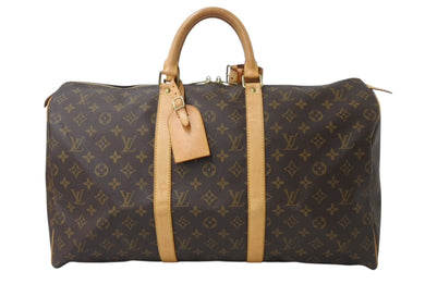 LOUIS VUITTON ルイヴィトン キーポル50 ボストンバッグ M41426 モノグラムキャンバス ブラウン ゴールド金具 美品 中古 4b003922