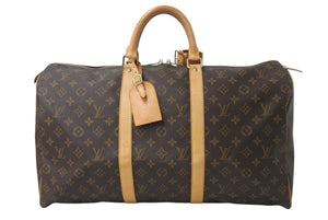 LOUIS VUITTON ルイヴィトン キーポル50 ボストンバッグ M41426 モノグラムキャンバス ブラウン ゴールド金具 美品 中古 4b003922