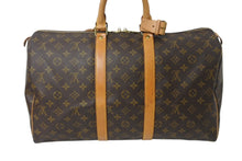 Load image into Gallery viewer, LOUIS VUITTON ルイヴィトン モノグラム キーポル45 ボストンバッグ M41428 PVCコーティングキャンバス ヌメ革 ブラウン ゴールド金具 美品 中古 4b003923