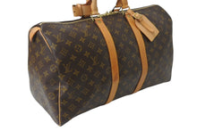 Load image into Gallery viewer, LOUIS VUITTON ルイヴィトン モノグラム キーポル45 ボストンバッグ M41428 PVCコーティングキャンバス ヌメ革 ブラウン ゴールド金具 美品 中古 4b003923