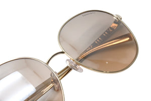 極美品 TIFFANY&Co. ティファニー ティアドロップ サングラス ゴールド ブラウン 60☐17 TF3079 ロゴ ゴールド金具 中古 4b003939