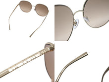 Load image into Gallery viewer, 極美品 TIFFANY&amp;Co. ティファニー ティアドロップ サングラス ゴールド ブラウン 60☐17 TF3079 ロゴ ゴールド金具 中古 4b003939