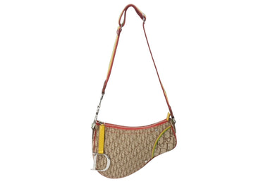 極美品 Christian Dior クリスチャンディオール サドルバッグ ワンショルダーバッグ 02RU 1004 トロッター ガリアーノ期 中古 4b003929