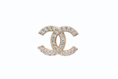 極美品 CHANEL シャネル ココマーク ピアス 片耳 アクセサリー ラインストーン GP ゴールド 3g 中古 4b003941