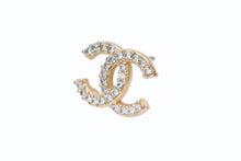 Load image into Gallery viewer, 極美品 CHANEL シャネル ココマーク ピアス 片耳 アクセサリー ラインストーン GP ゴールド 3g 中古 4b003941