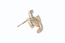 Load image into Gallery viewer, 極美品 CHANEL シャネル ココマーク ピアス 片耳 アクセサリー ラインストーン GP ゴールド 3g 中古 4b003941
