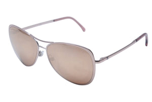 CHANEL シャネル サングラス ティアドロップ ミラー ピンクゴールド プラスチック サイズ57□14 美品 中古 4b003948