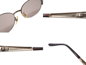 極美品 FENDI フェンディ サングラス ロゴモチーフ ブラウンレンズ 度入り SL7166 イタリア製 メタルブラウン ゴールド金具 中古 4b003952 
