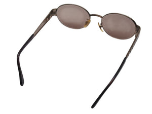 極美品 FENDI フェンディ サングラス ロゴモチーフ ブラウンレンズ 度入り SL7166 イタリア製 メタルブラウン ゴールド金具 中古 4b003952 