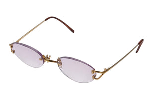Cartier カルティエ リムレス メガネ 度入り 眼鏡 アイウェア メタル 283226 ゴールド 小物 ゴールド金具 美品 中古 4b003955