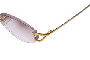 Cartier カルティエ リムレス メガネ 度入り 眼鏡 アイウェア メタル 283226 ゴールド 小物 ゴールド金具 美品 中古 4b003955