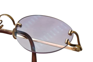 Cartier カルティエ リムレス メガネ 度入り 眼鏡 アイウェア メタル 283226 ゴールド 小物 ゴールド金具 美品 中古 4b003955