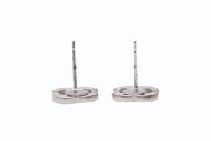 極美品 CHANEL シャネル ピアス ココマーク 両耳 アクセサリー A14V刻印 1.3g メタル ラインストーン シルバー 中古 4b003946