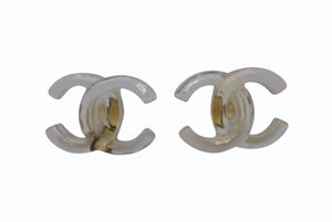 [USED/中古]CHANEL シャネル ピアス クリア シルバー プラスチック メタル Bランク 中古 4b003983