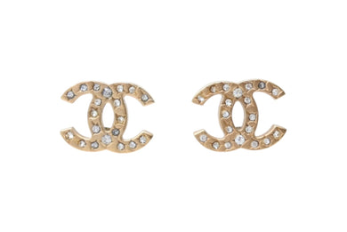 極美品 CHANEL シャネル ピアス 両耳 ココマーク アクセサリー ラインストーン 06A刻印 GP 3.6g ゴールド 中古 4b003961