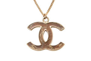 極美品 CHANEL シャネル ネックレス 2way 両面ココマーク 05A刻印 14.3g GP ゴールド マーブルブラウン 中古 4b003978