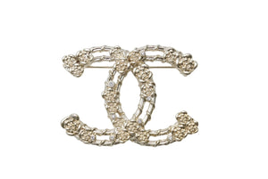 極美品 CHANEL シャネル ブローチ ピンブローチ ココマーク A22A刻印 メタル ラインストーン ゴールド 30.9g 中古 4b003934