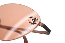 Load image into Gallery viewer, CHANEL シャネル リムレス ココマーク サングラス オレンジ プラスチック メタル ロゴ 53☐19 4003 ブロンズ金具 美品 中古 4b003962