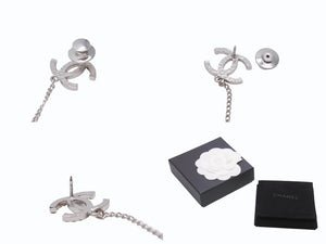 極美品 CHANEL シャネル ココマーク ブローチ 重量約12.1g 02P刻印 ブランドロゴ ラインストーン メタル シルバー クリア 中古 4b003968