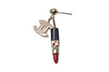 Load image into Gallery viewer, 極美品 CHANEL シャネル ピアス ココマーク リップスティック ピアス 両耳 04A刻印 8.6g GP ゴールド ブラック レッド 中古 4b003957