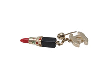 Load image into Gallery viewer, 極美品 CHANEL シャネル ピアス ココマーク リップスティック ピアス 両耳 04A刻印 8.6g GP ゴールド ブラック レッド 中古 4b003957
