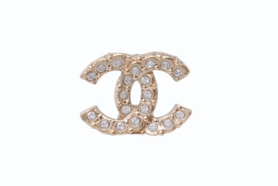 極美品 CHANEL シャネル ココマーク ピアス 片耳 C21K刻印 アクセサリー GP ラインストーン 1.4g ゴールド 中古 4b003960