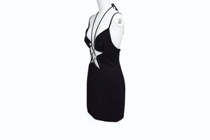 新品未使用 AREA エリア STAR CUTOUT MINI DRESS スターカットアウト ミニドレス 2401D22184 サイズM ブラック 中古 4b003993