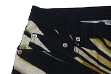 画像をギャラリービューアに読み込む, 新品未使用 Roberto Cavalli ロベルトカバリ デニムパンツ テーパード Ray of Gold print コットン エラステン ブラック サイズ42 中古 4b003995