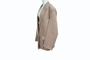 THE ATTICO ジ アティコ Glen Oversize Blazer Jacket ブレザージャケット 241WCG46 サイズ38 ベージュ 美品 中古 4b003998