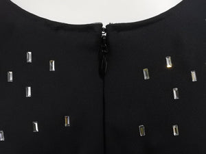 極美品 RABANNE ラバンヌ ワンピース ライトストーン ブラック 24PCRO756PO0336 コットン ポリエステル 中古 4b004005