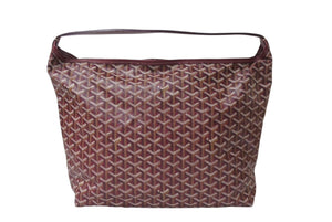 極美品 GOYARD ゴヤール フィッジ ハンドバッグ ワンショルダーバッグ PVC レザー バーガンディ シルバー金具 中古 4b004008
