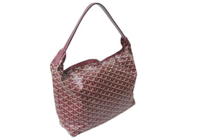 極美品 GOYARD ゴヤール フィッジ ハンドバッグ ワンショルダーバッグ PVC レザー バーガンディ シルバー金具 中古 4b004008