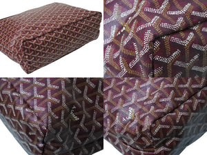 極美品 GOYARD ゴヤール フィッジ ハンドバッグ ワンショルダーバッグ PVC レザー バーガンディ シルバー金具 中古 4b004008