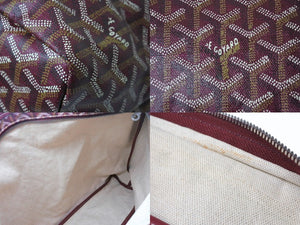 極美品 GOYARD ゴヤール フィッジ ハンドバッグ ワンショルダーバッグ PVC レザー バーガンディ シルバー金具 中古 4b004008