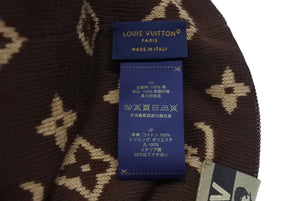 極美品 LOUIS VUITTON ルイヴィトン ビーニー 2025 SHOW ニットキャップ モノグラム ブラウン 中古 4b004017