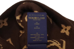 新品同様 LOUIS VUITTON ルイヴィトン ビーニー LV フィット モノグラム ニットキャップ M5248A サイズS ブラウン 中古 4b004018