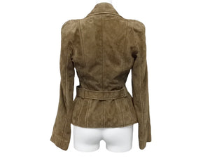 CHRISTIAN DIOR クリスチャンディオール ガリアーノ期 スウェードレザージャケット 5A14022242 ブラウン サイズ36 美品 中古 4b004022