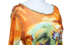 Load image into Gallery viewer, 極美品 JEAN PAUL GAULTIER MAILLE ジャンポールゴルチェ マイユ パワーネット 長袖トップス サイズL オレンジ マルチカラー 中古 4b004024