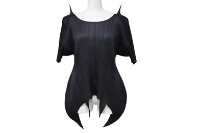 PLEATS PLEASE プリーツプリーズ イッセイミヤケ プリーツ 半袖カットソー PP71-JK716 ポリエステル ブラック サイズ 5 美品 中古 4b004025