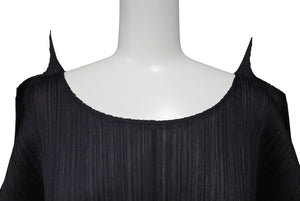 PLEATS PLEASE プリーツプリーズ イッセイミヤケ プリーツ 半袖カットソー PP71-JK716 ポリエステル ブラック サイズ 5 美品 中古 4b004025