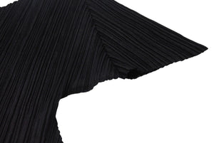 PLEATS PLEASE プリーツプリーズ イッセイミヤケ プリーツ 半袖カットソー PP71-JK716 ポリエステル ブラック サイズ 5 美品 中古 4b004025