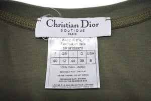 Christian Dior クリスチャンディオール タンクトップ 5P16155973 サイズ8 ガリアーノ期 カーキ 中古 4b004062
