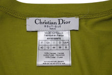 Load image into Gallery viewer, Christian Dior クリスチャンディオール ハート ロゴ ラインストーン ノースリーブ グリーン ガリアーノ レーヨン クリスタル 4H16155970 サイズ40 美品 中古 4b004063