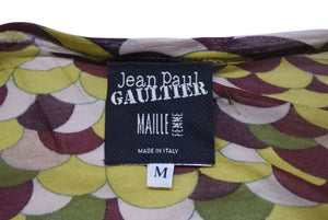 JeanPaul GAULTIER FEMME ジャンポールゴルチエファム フリンジ 変形カットソー ワインレッド マルチカラー サイズM 美品 中古 4b004026