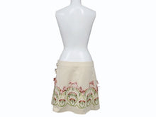 Load image into Gallery viewer, Christian Dior クリスチャンディオール スカート 花柄 2A12033120 サイズ8 ガリアーノ期 刺繍 ベージュ 中古 4b004027