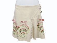 Load image into Gallery viewer, Christian Dior クリスチャンディオール スカート 花柄 2A12033120 サイズ8 ガリアーノ期 刺繍 ベージュ 中古 4b004027