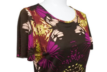 Load image into Gallery viewer, 極美品 Jean Paul GAULTIER FEMME ジャンポールゴルチェ フェム 半袖Tシャツ サイズ42 ブラウン フラワーモチーフ 総柄 中古 4b004031
