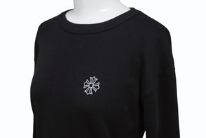 極美品 CHROME HEARTS クロムハーツ 氷室京介 コラボ ロンT 長袖Tシャツ コットン ブラック 中古 4c004034