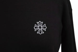 極美品 CHROME HEARTS クロムハーツ 氷室京介 コラボ ロンT 長袖Tシャツ コットン ブラック 中古 4c004034
