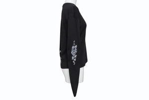 極美品 CHROME HEARTS クロムハーツ 氷室京介 コラボ ロンT 長袖Tシャツ コットン ブラック 中古 4c004034